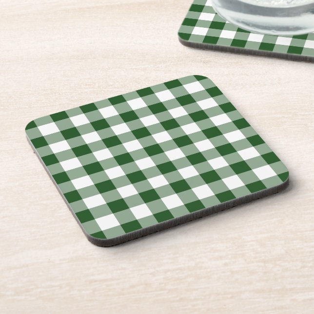 Dessous-de-verre Motif En vichy vert et blanc (Côté gauche)