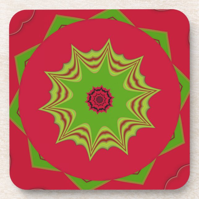 Dessous-de-verre motif ethnique d'Afrique rouge (Devant)
