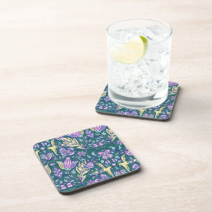 Dessous-de-verre Motif Fleurs et Oiseaux de Style Antique