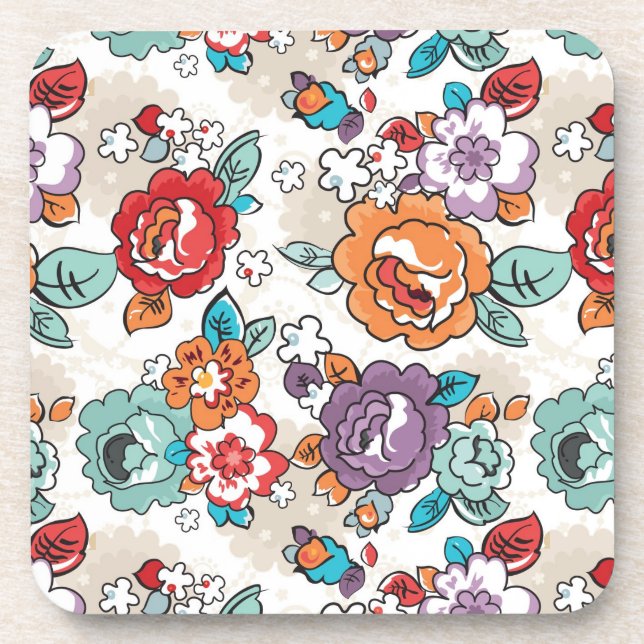 Dessous-de-verre Motif floral 5 d'élégance abstraite (Devant)