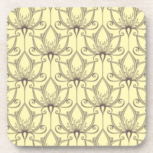 Dessous-de-verre Motif floral à la crème