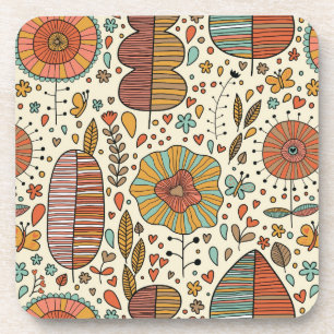 Dessous-de-verre Motif floral d'été fait de feuille