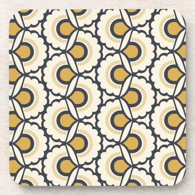 Dessous-de-verre Motif floral géométrique (Devant)