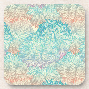 Dessous-de-verre Motif floral multicolore de griffonnage