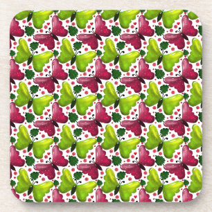 Dessous-de-verre Motif floral papillon gras avec coeurs