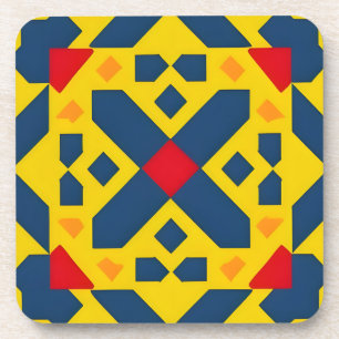 Dessous-de-verre Motif géométrique abstrait avec des couleurs vives