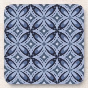 Dessous-de-verre Motif géométrique bleu de style rétro