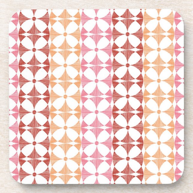 Dessous-de-verre motif géométrique des rayures rouges ikat (Devant)