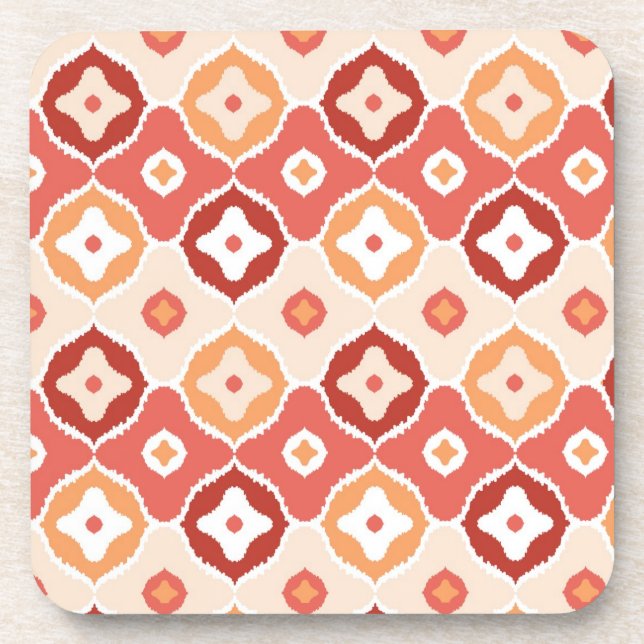 Dessous-de-verre Motif géométrique d'ikat d'or (Devant)