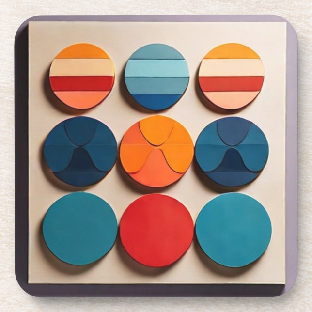 Dessous-de-verre Motif géométrique moderne du milieu du siècle (Devant)