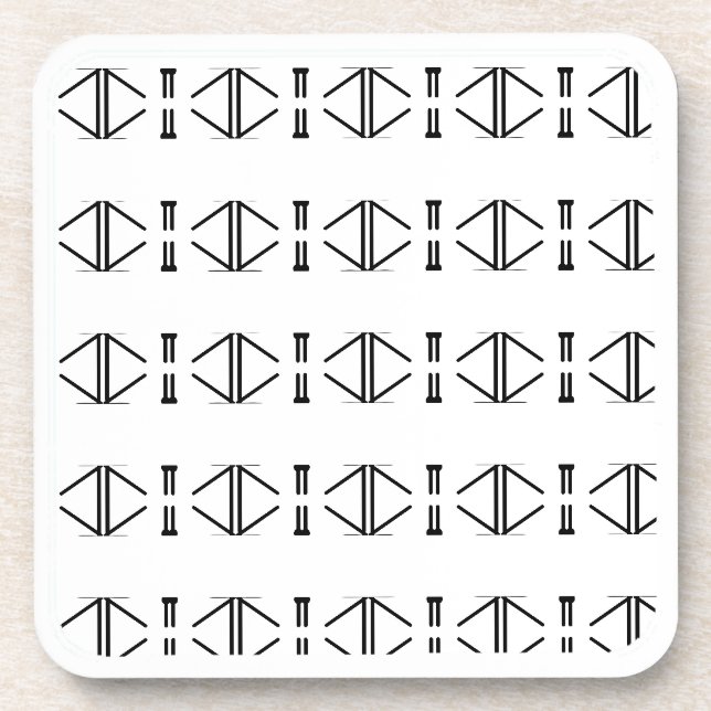 Dessous-de-verre Motif géométrique moderne noir et blanc (Devant)