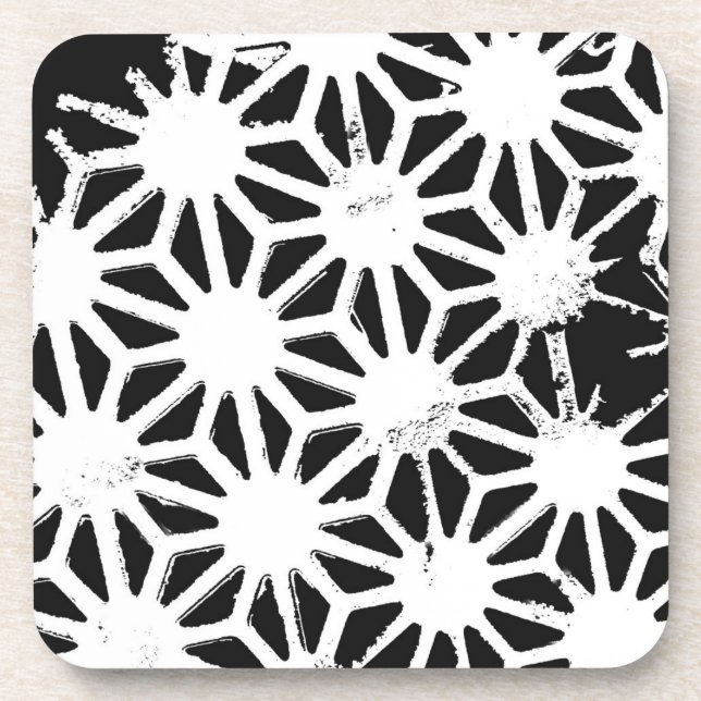 Dessous-de-verre Motif géométrique noir et blanc (Devant)
