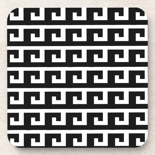 Dessous-de-verre Motif géométrique noir et blanc (Devant)