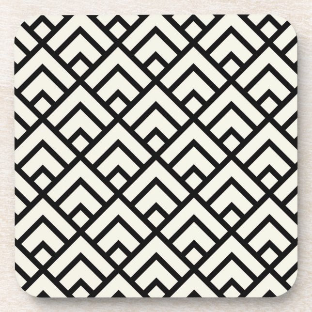 Dessous-de-verre Motif géométrique noir et blanc (Devant)