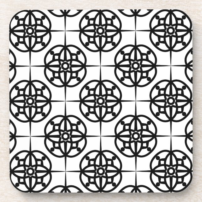 Dessous-de-verre Motif géométrique Vibe rétro classique (Devant)