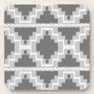 Dessous-de-verre Motif Ikat Aztec - gris foncé et clair / gris