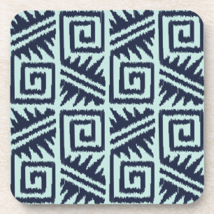 Dessous-de-verre Motif Ikat Aztec - Indigo et bleu clair