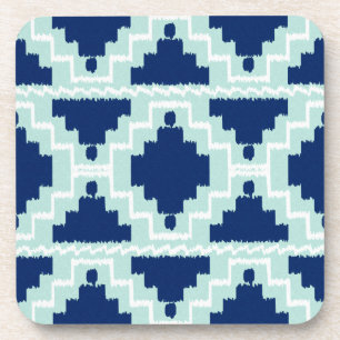 Dessous-de-verre Motif Ikat Aztec - Indigo et bleu clair