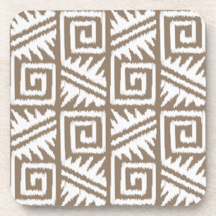 Dessous-de-verre Motif Ikat Aztec - Taupe Tan et Crème