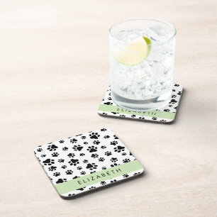 Dessous-de-verre Motif mâle, Patrouilles de chien, Noir et Blanc, V