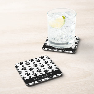 Dessous-de-verre Motif mâle, Patrouilles de chien, Noir et Blanc, V