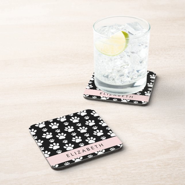 Dessous-de-verre Motif mâle, Patrouilles de chien, Noir et Blanc, V (Côté Droit)
