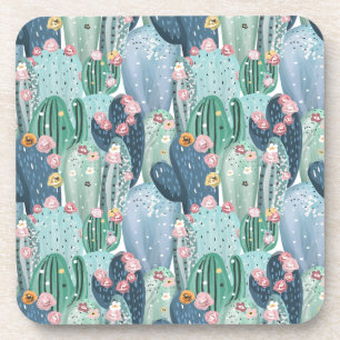 Dessous-de-verre Motif mou de cactus du monogramme   Patel