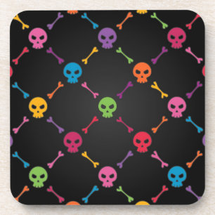 Dessous-de-verre Motif multicolore avec des crânes