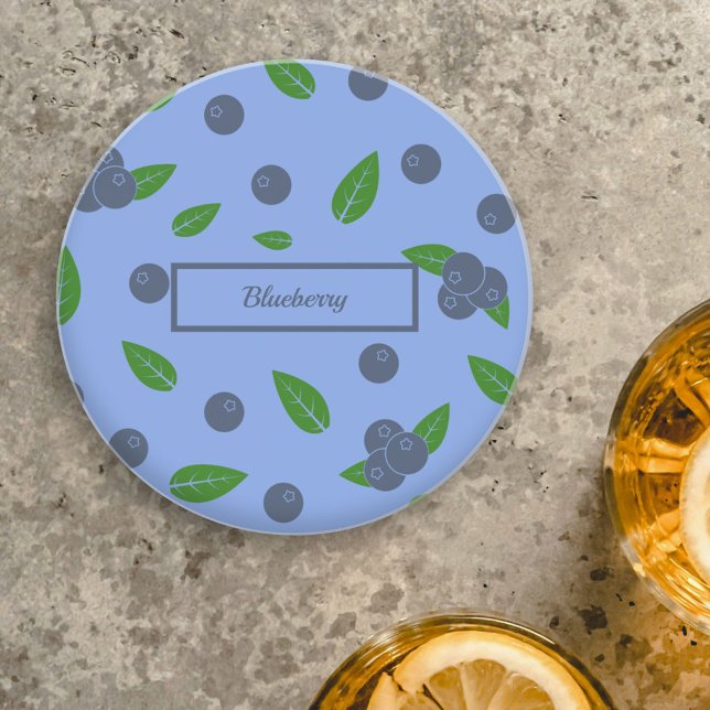 Dessous de verre motif Myrtilles (Blueberry Coaster)