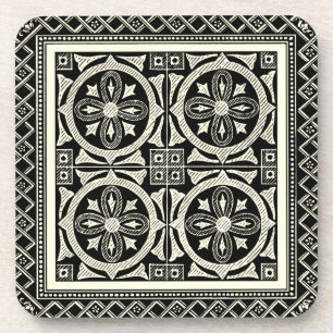 Dessous-de-verre Motif noir et blanc de mandala par le studio de