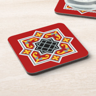 Dessous-de-verre Motif octogonal rouge de tuile de Barcelone sur le