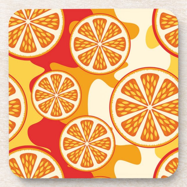 Dessous-de-verre Motif orange (Devant)