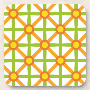 Dessous-de-verre Motif orange et jaune inspiré par Retro