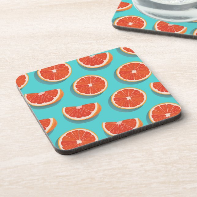 Dessous-de-verre Motif orange juteux doux (Côté gauche)