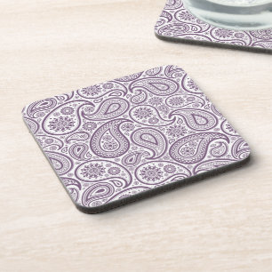 Dessous-de-verre Motif Paisley Vintage violet et blanc
