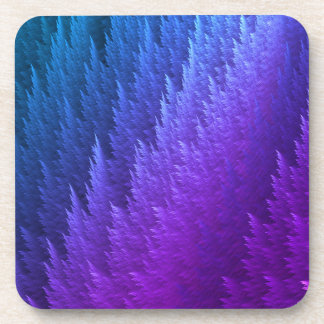 Dessous-de-verre Motif Plume Teinture Liée Bleu Violet