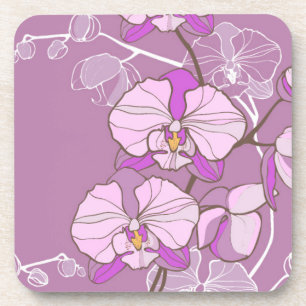Dessous-de-verre Motif pourpre d'orchidée