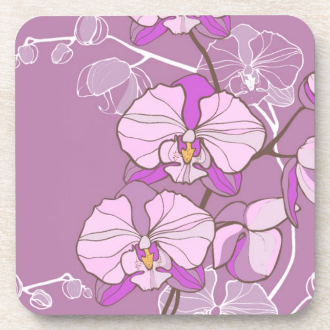 Dessous-de-verre Motif pourpre d'orchidée (Devant)