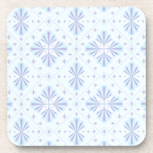 Dessous-de-verre Motif répétitif floral géométrique bleu pastel