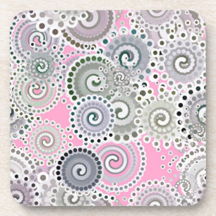 Dessous-de-verre Motif, rose et gris