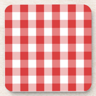 Dessous-de-verre Motif rouge et blanc de guingan