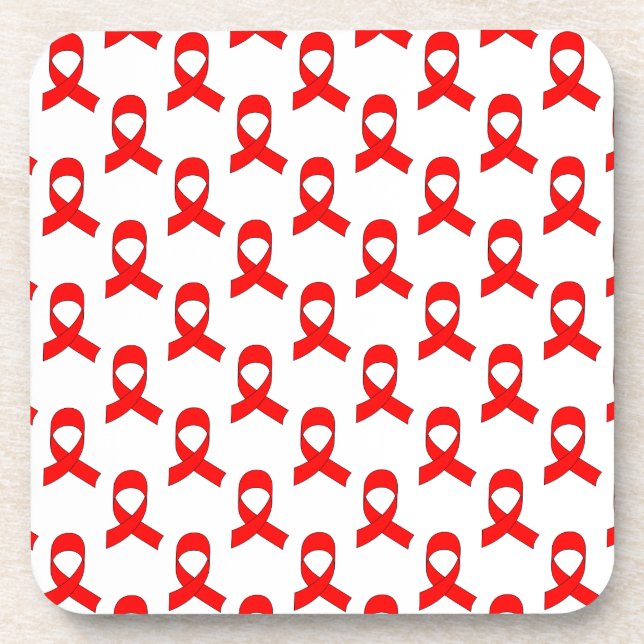 Dessous-de-verre Motif Ruban Rouge (Devant)