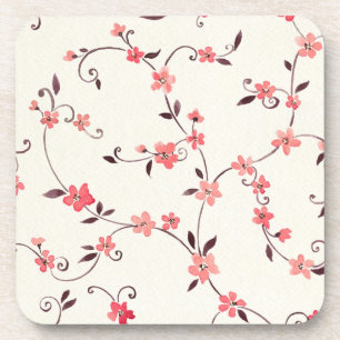 Dessous-de-verre Motif sans couture d'aquarelle avec le ressort