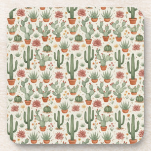 Dessous-de-verre Motif sans couture de cactus de désert succulent