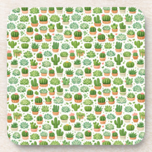 Dessous-de-verre Motif sans couture de plante succulente mignonne