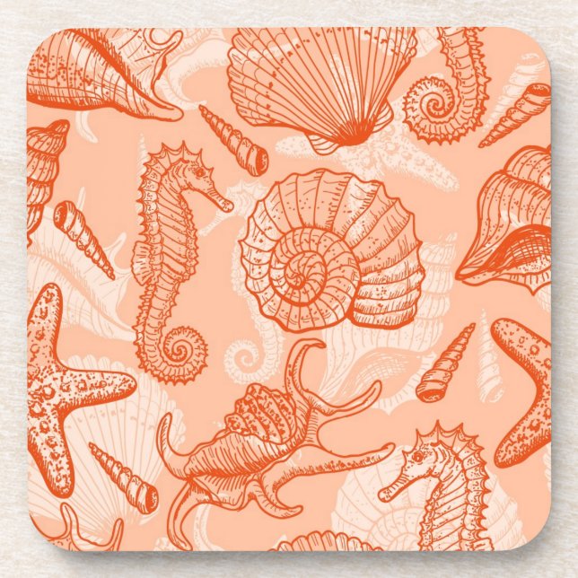 Dessous-de-verre Motif tiré par la main de mer (Devant)