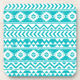 Dessous-de-verre Motif tribal Turquoise Grunge Aztec