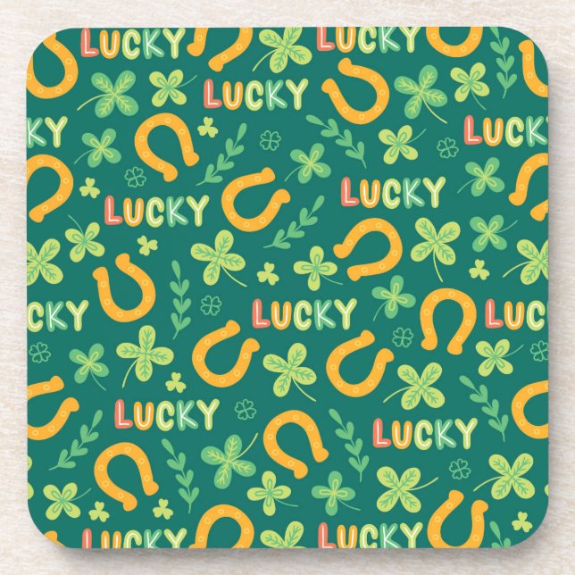 Dessous-de-verre Motif vert CHANCEUX irlandais (Devant)