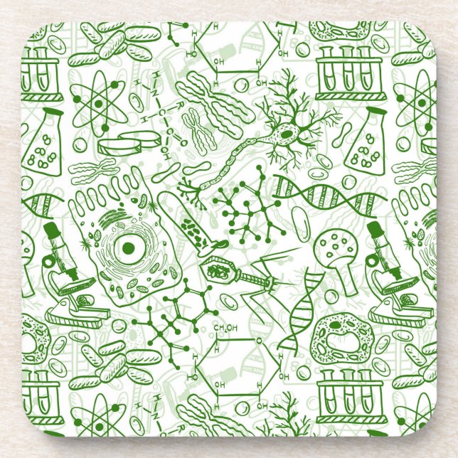 Dessous-de-verre Motif vert de biologie (Devant)