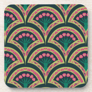 Dessous-de-verre motif vert en forme de coque